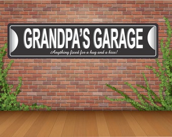 Personalized Grandpa Parking Sign Custom Grandfather Grandfather`s Day Gift Idea