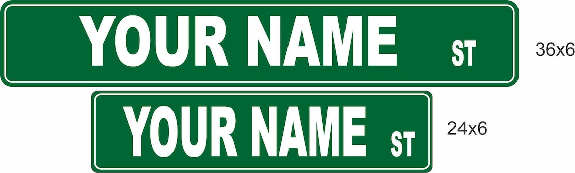 Personalized Street Sign: Custom Green Metal Road Sign - Etsy
