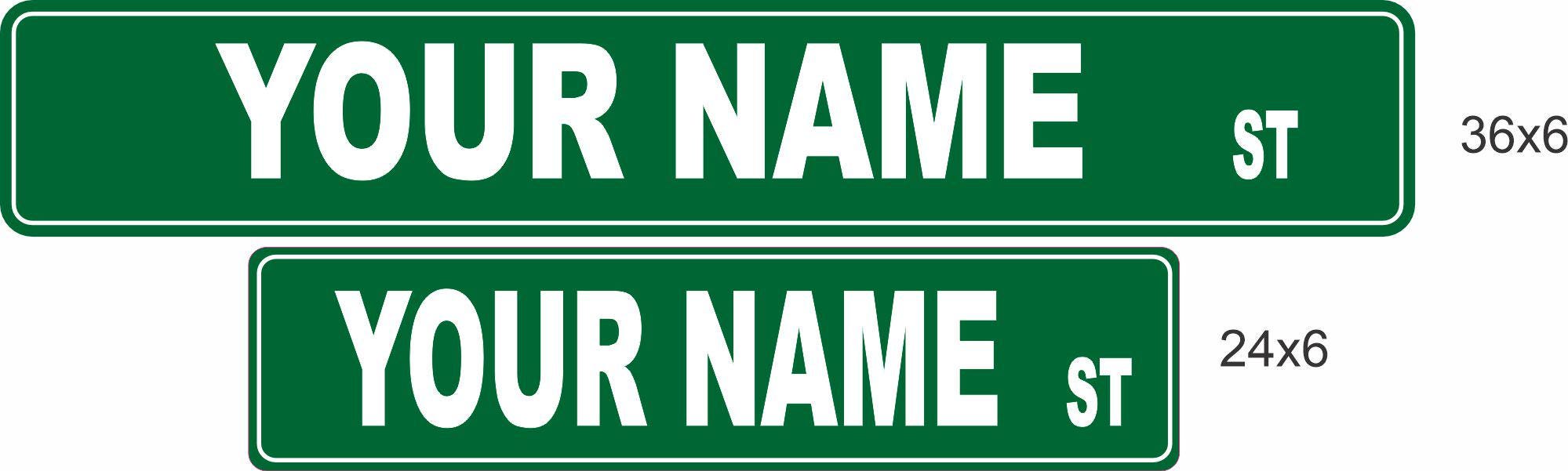 Personalized Street Sign: Custom Green Metal Road Sign - Etsy