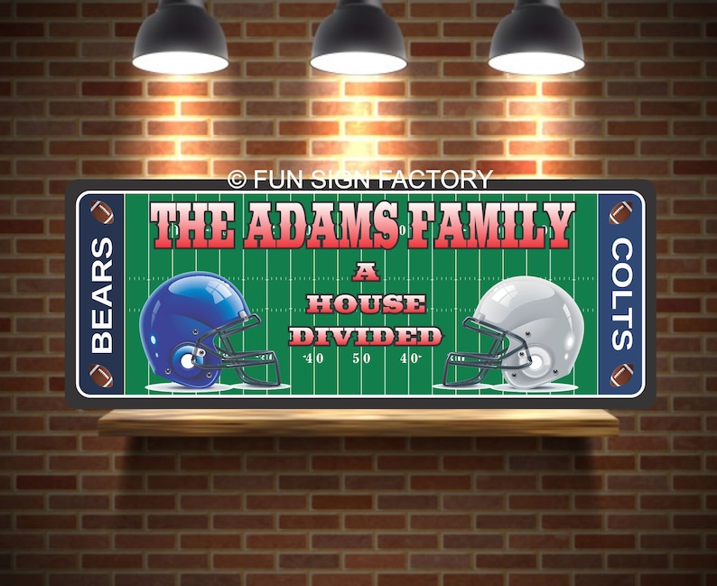 House Divided Personalized Custom Sports Sign with Helmets and Etsy