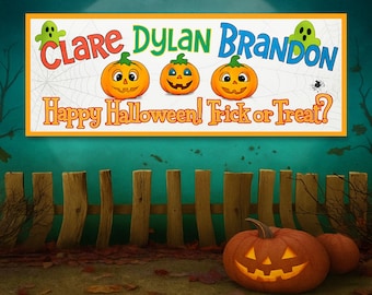 Personalized Halloween Family Sign: Pumpkin & Ghost Decor
