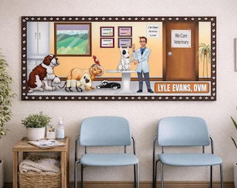 Personalized Veterinarian Sign: Custom Vet Office Decor, Animal Clinic Wall Art (PVC)