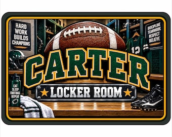 Personalized Football Sign: Custom Kids Room Door Sign