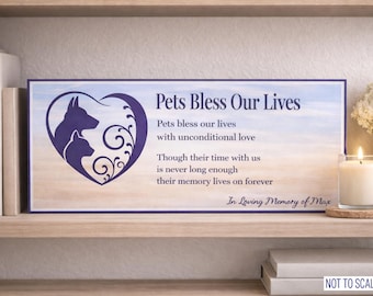 Personalized Pet Memorial Sign: Dog Cat Sympathy Gift, Custom Pet Loss Plaque