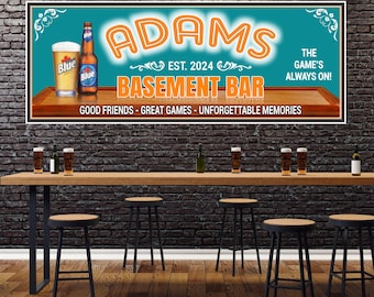 Personalized Man Cave Bar Sign – Custom Home Bar Decor