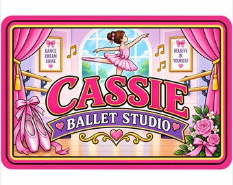 Personalized Ballet Sign: Custom Kids Room Door Sign