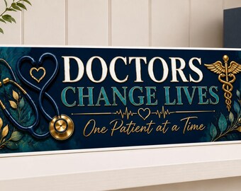 Doctor Sign: Stethoscope Heart, Medical Office Decor, Healthcare Art