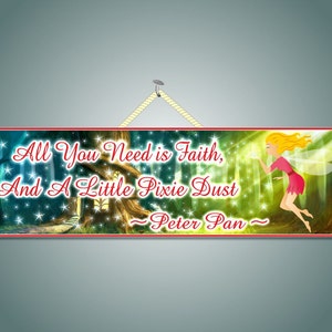 Pixie Dust Fairy Sign: Faith & Magic Quote - Fantasy Decor