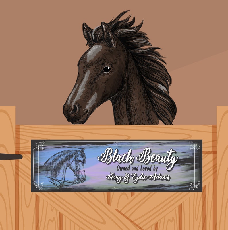Horse Stall Sign Custom Horse Sign Horse Name Plate Barn Etsy