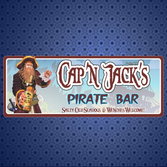 Personalized Pirate Bar Sign Rum Themed Captain's Name Plaque for Man Cave,  Beer Pub, and Home Bar Decor -  Canada