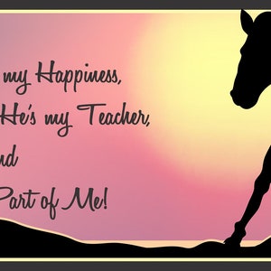 Horse Owner Inspirational Quote Sign with Sunset and Horse Silhouette, Horse Decor, Horse Wall Art, Pet Signs, Equestrian Decor image 2