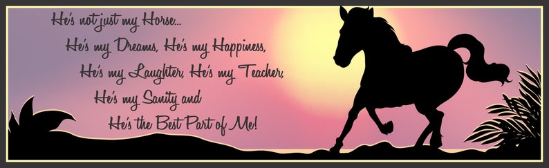 Horse Owner Inspirational Quote Sign with Sunset and Horse Silhouette, Horse Decor, Horse Wall Art, Pet Signs, Equestrian Decor image 2