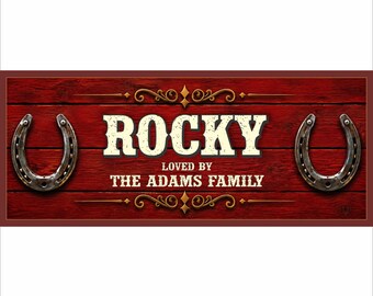 Personalized Horse Stall Sign: Custom Western Barn & Stable Name Sign