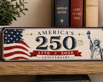Letrero clásico Liberty America 250, decoración patriótica, regalo de la Estatua de la Libertad