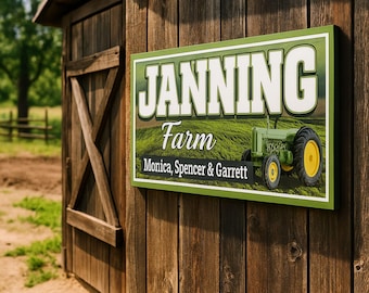Personalized Farm Sign: Custom Family Farm Name Tractor Wall Decor