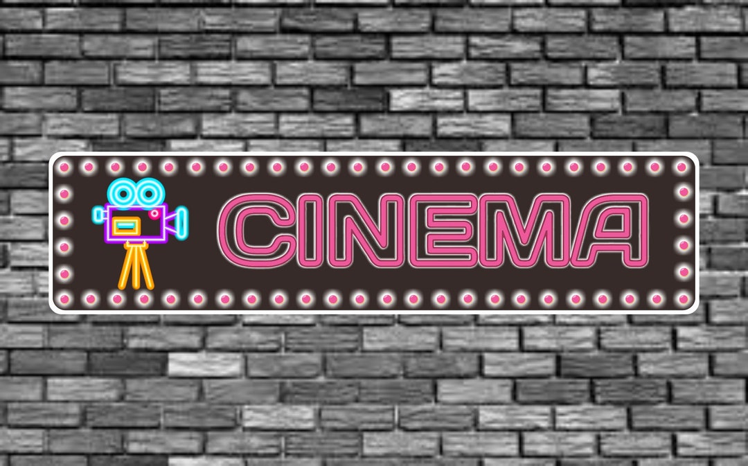 Pink Film Sign Pink Cinema Sign: Retro Movie Theater Wall Art - Etsy