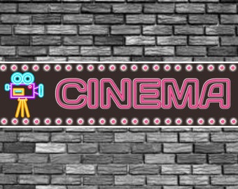 Movie Theater Decor | Movie Theatre Sign | Home Theater Sign, Theater Room Decor, Movie Marquee Sign, Cinema Signs