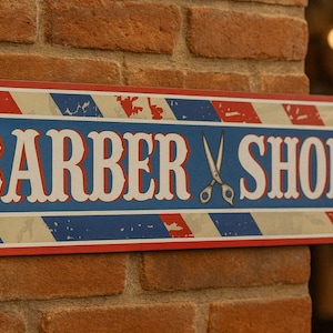 Personalized Barber Shop Aluminum Sign: Custom Name Plate with Scissors or Razor