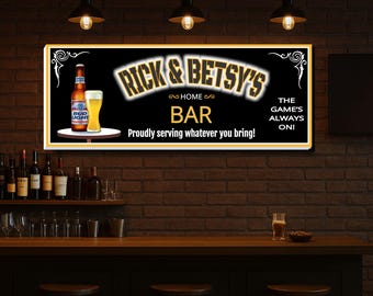 Personalized Home Bar Sign – Custom Man Cave Wall Art