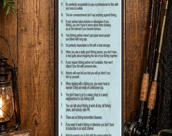 Letrero con humor sobre pesca: Regalo divertido para hombres y decoración de cuevas de hombre.
