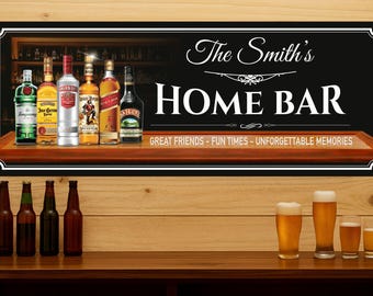 Personalized Home Bar Sign – Custom Man Cave Decor, Pub Art