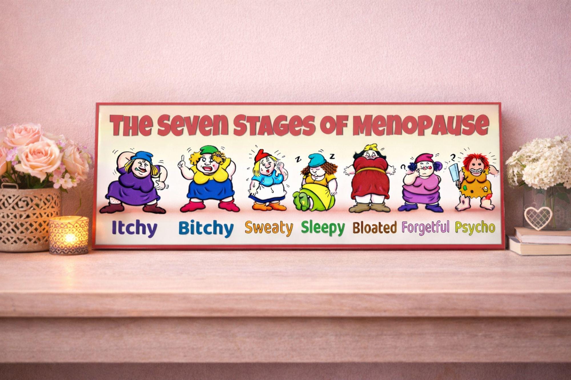 Menopause Humor Sign: Seven Stages Funny Women Gift - Etsy