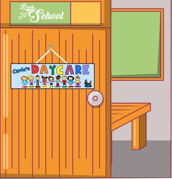 Custom Daycare Sign Kindergarten Sign Preschool Sign | Etsy