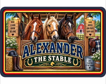 Personalized Horse Sign: Custom Kids Room Door Sign
