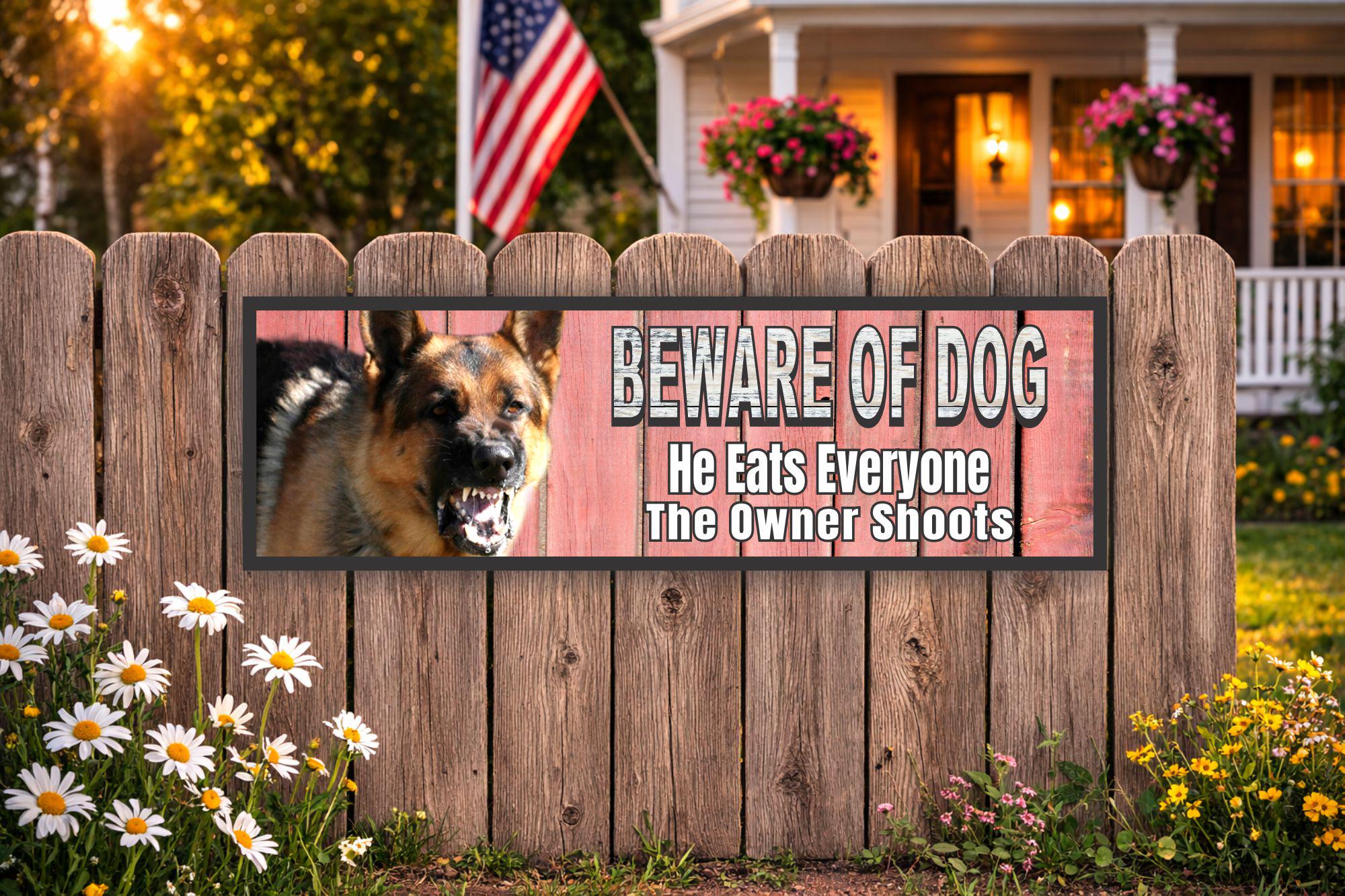 Cartello Metallo 20x30 Cm ‘German Shepherd Home Protected’ – Alluminio Riciclato - 3