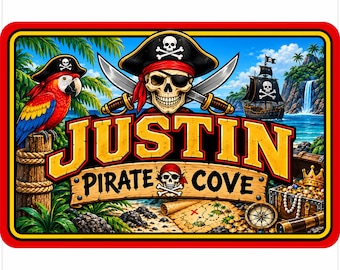 Personalized Pirate Sign: Custom Kids Room Door Sign