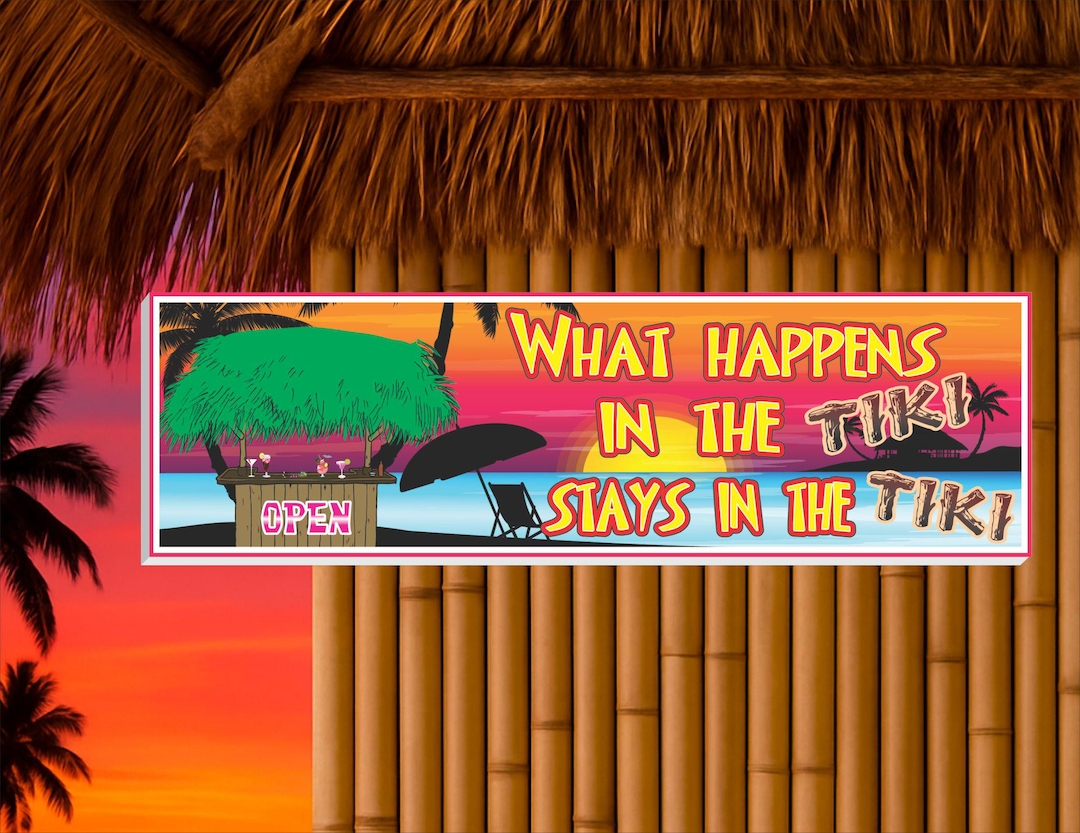 Tiki Bar Sign – Tropical Sunset, Patio Decor - Etsy New Zealand, image size:1080x833