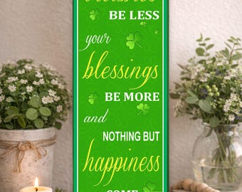 Irish Blessing Sign: St Patrick Decor, Shamrock Wall Art