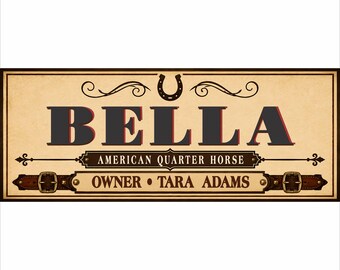Personalized Horse Stall Sign: Custom Stable Nameplate, Equestrian Barn Decor, Western Rider Gift
