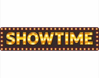 SHOWTIME Movie Theater Sign: Vintage Marquee Home Cinema Decor