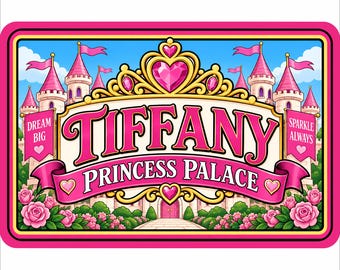 Personalized Princess Sign: Custom Kids Room Door Sign