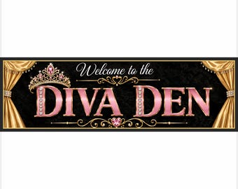 Diva Den Sign: Glam Room Wall Art, Woman Cave Decor, Gift for Her
