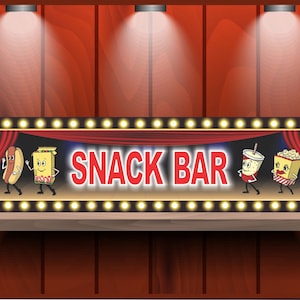 Custom Home Theater Snack Bar Sign: Retro Cinema Decor