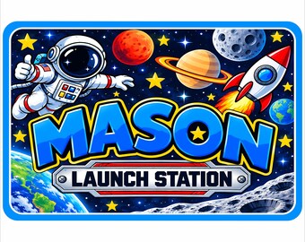Personalized Space Sign: Custom Kids Room Door Sign