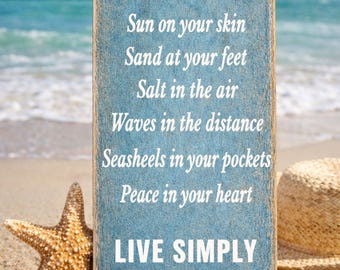 Beach Quote Sign: Coastal Wall Decor Beach House Gift