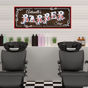 Personalized Barber Shop Sign – Custom Vintage Barbershop Wall Art, Classic Hair Salon Decor for Shop or Home