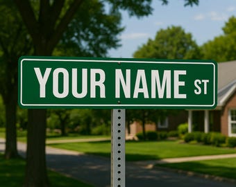 Personalized Street Sign: Custom Green Metal Road Sign