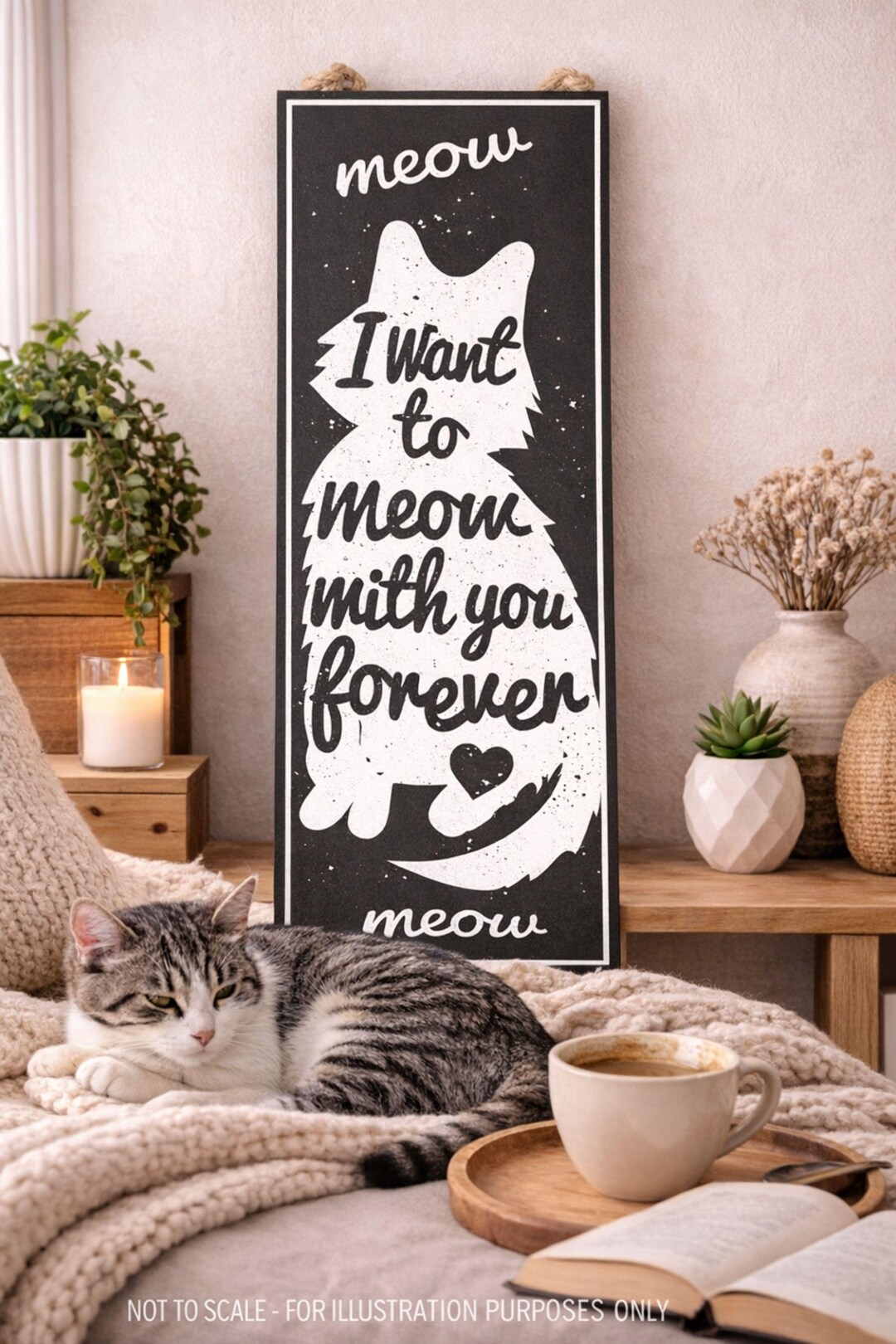 Cat Lover Sign: I Want to Meow With You Forever Funny Cat Decor - Etsy
