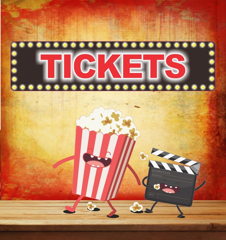 tickets home theater sign cinema sign theater decor