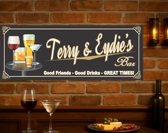 Personalized Home Bar Sign – Custom Pub & Lounge Decor