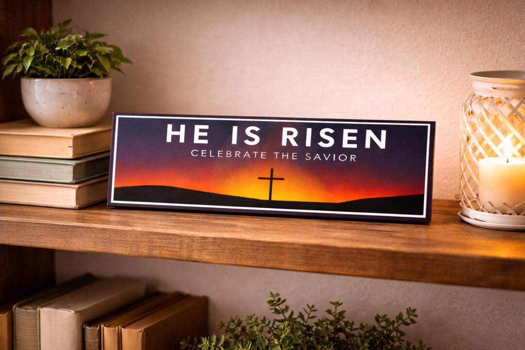 He Ix Risen Sign He is Risen Sign: Cross Wall Decor Religious - Etsy