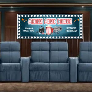 Adams Home Cinema Sign – Personalized Movie Theater Wall Decor