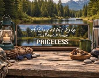 Lake House Sign: A Day at the Lake Priceless Quote Wall Decor Gift