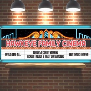 Custom Lounge Sign | Personalized Movie Theater Decor | Theatre Signs | Game Room Wall Art | Movie Room Decor | Cinema Signs 36"x15"