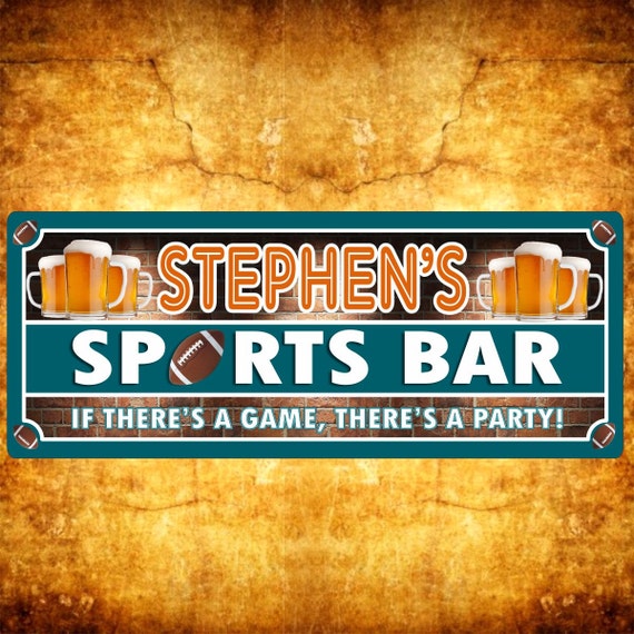 Brick Wall Custom Sports Bar Sign With Beer Mugs Personalized Bar Sign All Sports Bar Decor Gift For Sports Lover C1187