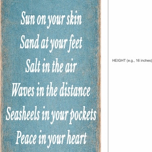 coastal sign showing size reference 5 by 16 inches vertical format